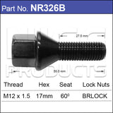 Black One Piece Stud NR326B - Nice Products | Universal Auto Spares