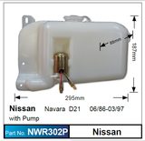 Washer Reservoir & Pump (NLA) NWR302P - Nice Products | Universal Auto Spares