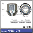 Wheel Nuts pk 4 NN610-4 - Nice Products | Universal Auto Spares