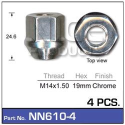 Wheel Nuts pk 4 NN610-4 - Nice Products | Universal Auto Spares