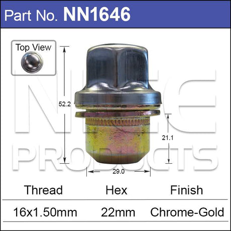 Wheel Nut NN1646 - Nice Products | Universal Auto Spares