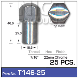 Chrome Nuts PK25 T146-25 - Nice Products | Universal Auto Spares