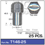 Chrome Nuts PK25 T146-25 - Nice Products | Universal Auto Spares