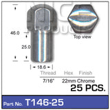 Chrome Nuts PK25 T146-25 - Nice Products | Universal Auto Spares