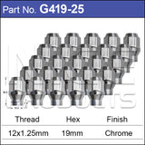 Chrome Nuts G419-25 - Nice Products | Universal Auto Spares