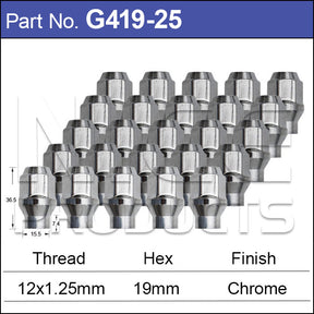 Chrome Nuts G419-25 - Nice Products | Universal Auto Spares