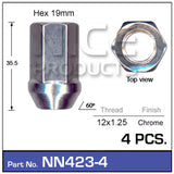 Wheel Nuts Pkt 4 NN423-4 - Nice Products | Universal Auto Spares