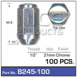 Chrome Nut Pkt 100 B245-100 - Nice Products | Universal Auto Spares