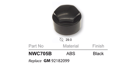 Lock Nut Cover Black NWC705B - Nice Products | Universal Auto Spares