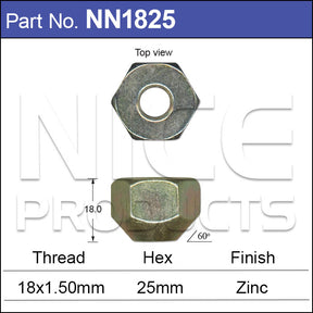 Wheel Nuts NN1825 - Nice Products | Universal Auto Spares