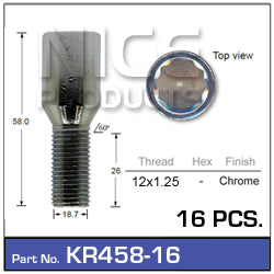 One Piece Stud 16 + Key KR458-16 - Nice Products | Universal Auto Spares
