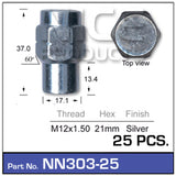 Wheel Nuts pk25 NN303-25 - Nice Products | Universal Auto Spares