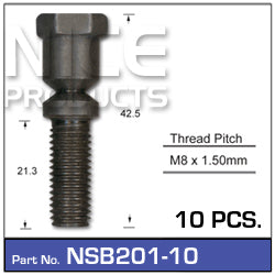 Shear Bolts (10) NSB201-10 - Nice Products | Universal Auto Spares