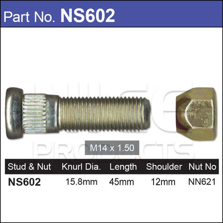 Stud & Nut NS602 - Nice Products | Universal Auto Spares