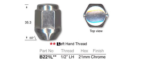 Wheel Nut B221L-5 - Nice Products | Universal Auto Spares