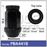 Race Open Ended Nut Black PBA441B - Nice Products | Universal Auto Spares