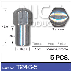 Chrome Nuts pk5 T246-5 - Nice Products | Universal Auto Spares