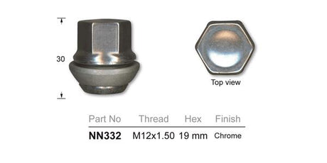 Wheel Nuts Pkt 100 NN332-100 - Nice Products | Universal Auto Spares