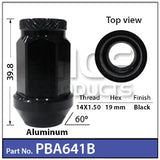 Race Open Ended Nut Black PBA641B - Nice Products | Universal Auto Spares