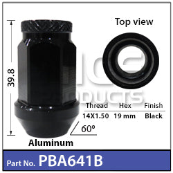 Race Open Ended Nut Black PBA641B - Nice Products | Universal Auto Spares