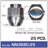 Wheel Nuts pk25 NN368C-25 - Nice Products | Universal Auto Spares