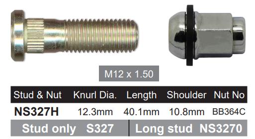 Stud & Nut NS327H - Nice Products | Universal Auto Spares
