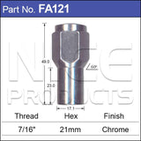 Chrome Nut FA121 - Nice Products | Universal Auto Spares