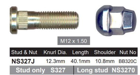 Stud & Nut NS327J - Nice Products | Universal Auto Spares