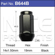 Black Nut 44mm Long 19mm Hex B644B - Nice Products | Universal Auto Spares