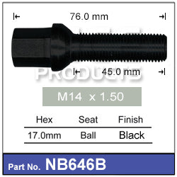 Wheel Bolt NB646B - Nice Products | Universal Auto Spares