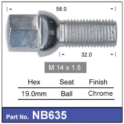 One Piece Wheel Bolt NB635 - Nice Products | Universal Auto Spares