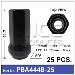 Race Open Nuts PBA444B-25 - Nice Products | Universal Auto Spares