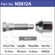 Stud & Nut NS612A - Nice Products | Universal Auto Spares
