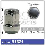 Chrome Nut B1621 - Nice Products | Universal Auto Spares