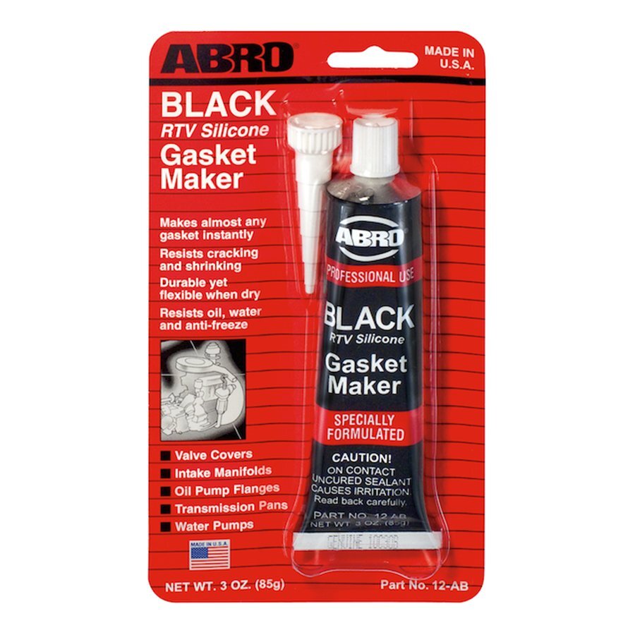 Black RTV Silicone Instant Gasket Maker Sealant Adhesive Oil Water Proof - ABRO | Universal Auto Spares
