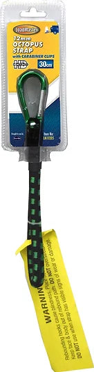 12mm Heavy Duty Octopus Strap With Carabiner Clip 7 Different Sizes - LoadMaster 300mm (12″)