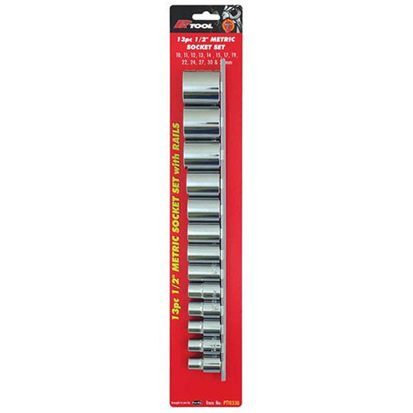 13 Piece 6PT 1/2” Metric Cr-V Socket Set - PKTool | Universal Auto Spares