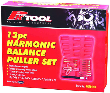 13 Piece Harmonic Balancer & Steering Wheel Puller Kit - PKTool | Universal Auto Spares