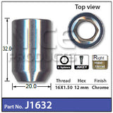 Chrome Nut J1632 - Nice Products | Universal Auto Spares