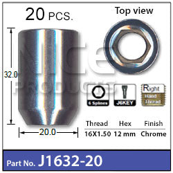 Wheel Nut Pack J1632-20 - Nice Products | Universal Auto Spares