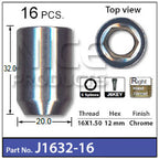 Wheel Nut Pack J1632-16 - Nice Products | Universal Auto Spares