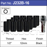 Allen Key Black Nut J232B-16 - Nice Products | Universal Auto Spares