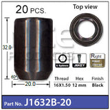 Black Allen Key Nuts J1632B-20 - Nice Products | Universal Auto Spares