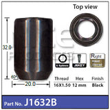 Allen Key Nut 16mm x 1.5mm Black J1632B - Nice Products | Universal Auto Spares