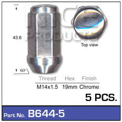 Chrome Nuts pk5 B644-5 - Nice Products | Universal Auto Spares