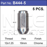 Chrome Nuts pk5 B444-5 - Nice Products | Universal Auto Spares