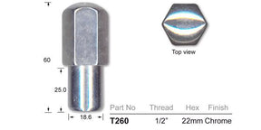 Chrome Nuts Pk 02 T260-25 - Nice Products | Universal Auto Spares