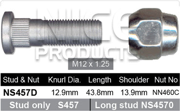 Stud & Nut NS457D - Nice Products | Universal Auto Spares