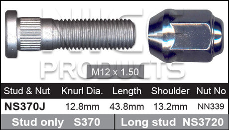 Stud & Nut NS370J - Nice Products | Universal Auto Spares