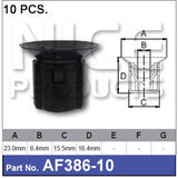 FASTENERS Pkt 10 AF386-10 - Nice Products | Universal Auto Spares